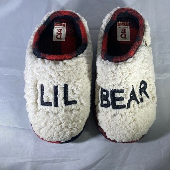 DearFoams Lil Bear Memory Foam Slippers Toddler US 13/ 1Y Red & Black Plaid - Picture 2 of 6